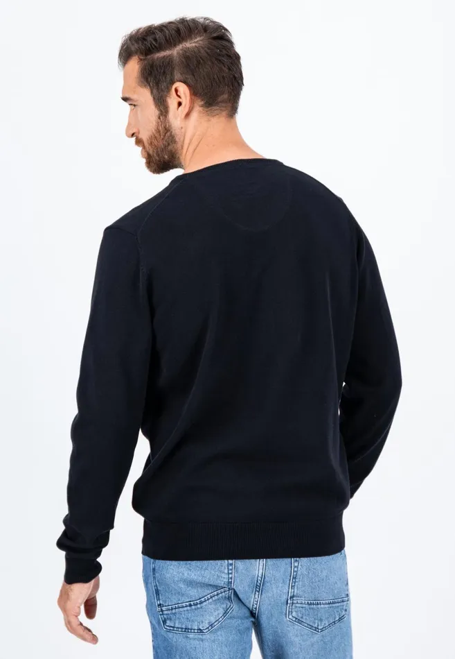 FYNCHHATTON Cotton Knitting Sweater With Vneckline Vibrant Bluenew Dijonrustruby Redflamepale Blushfuchsiadark Teal Men Sweater