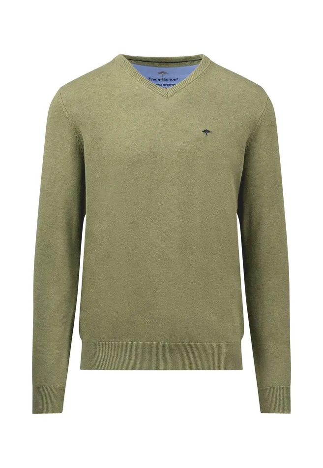 FYNCHHATTON Cotton Knitting Sweater With Vneckline Vibrant Bluenew Dijonrustruby Redflamepale Blushfuchsiadark Teal Men Sweater