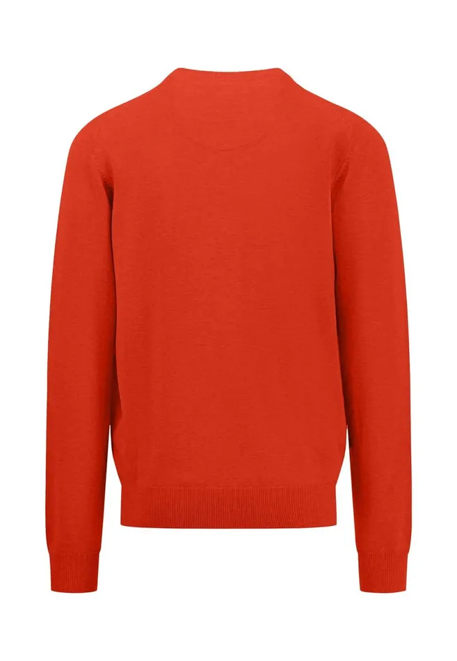 FYNCHHATTON Cotton Knitting Sweater With Vneckline Vibrant Bluenew Dijonrustruby Redflamepale Blushfuchsiadark Teal Men Sweater