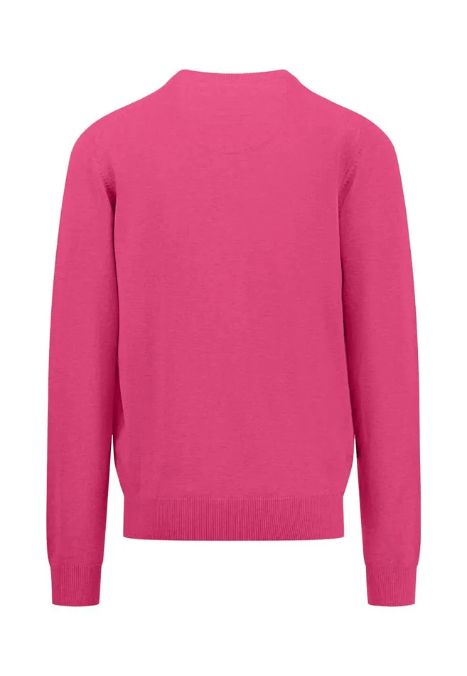 FYNCHHATTON Cotton Knitting Sweater With Vneckline Vibrant Bluenew Dijonrustruby Redflamepale Blushfuchsiadark Teal Men Sweater