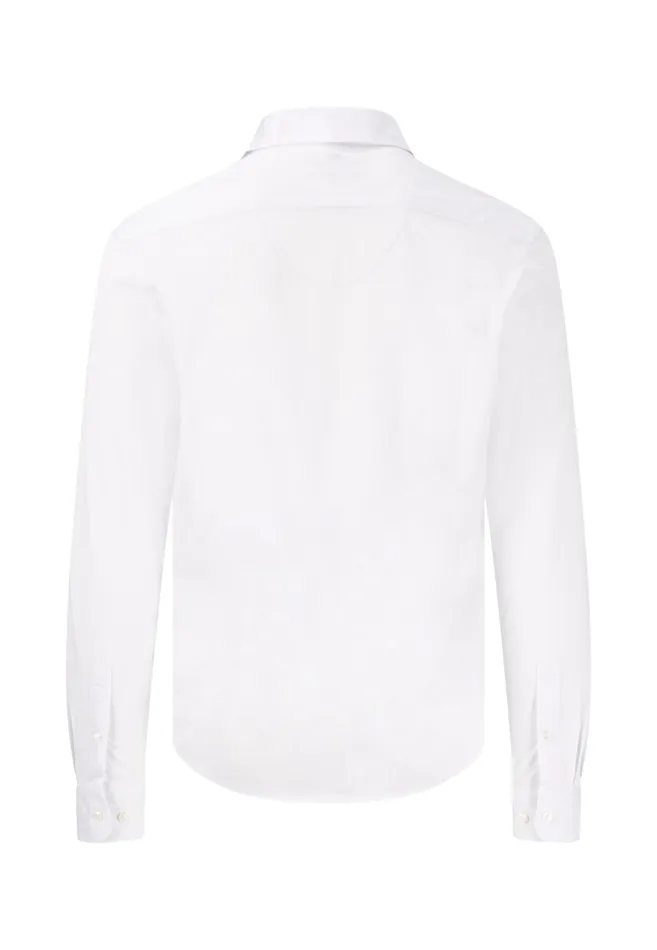 FYNCHHATTON Cotton Shirt With A Caps Collar Whitecrystal Bluenavy Men Shirts