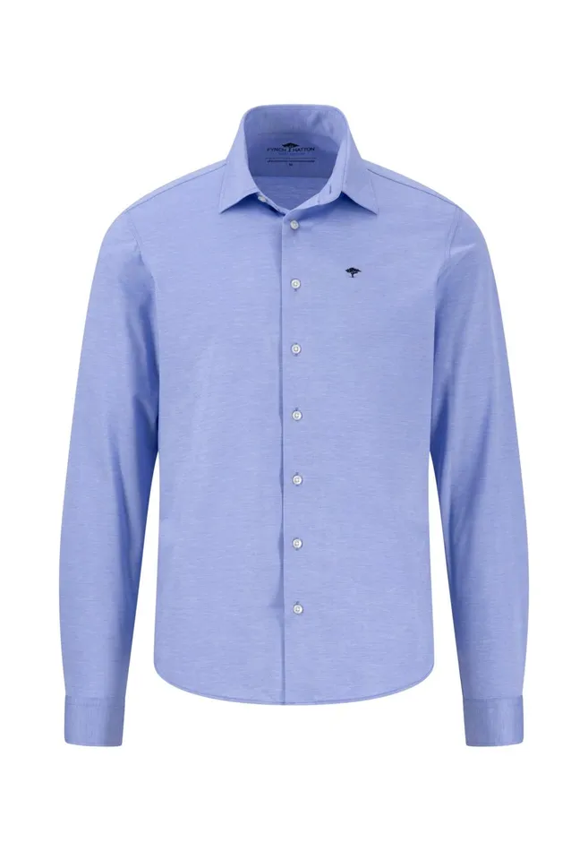 FYNCHHATTON Cotton Shirt With A Caps Collar Whitecrystal Bluenavy Men Shirts