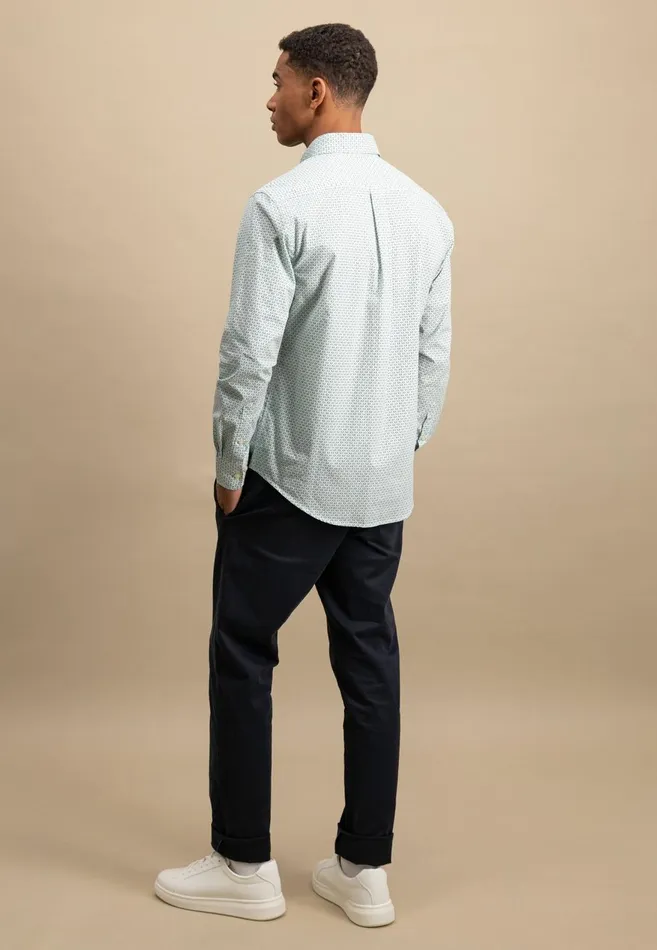 FYNCHHATTON Cotton Shirt With Point Pattern photos Are Missing Poppy Redturf Greensummer Breeze Men Shirts
