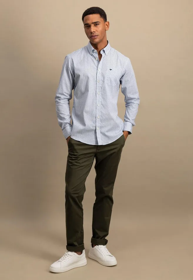 FYNCHHATTON Cotton Shirt With Point Pattern photos Are Missing Poppy Redturf Greensummer Breeze Men Shirts