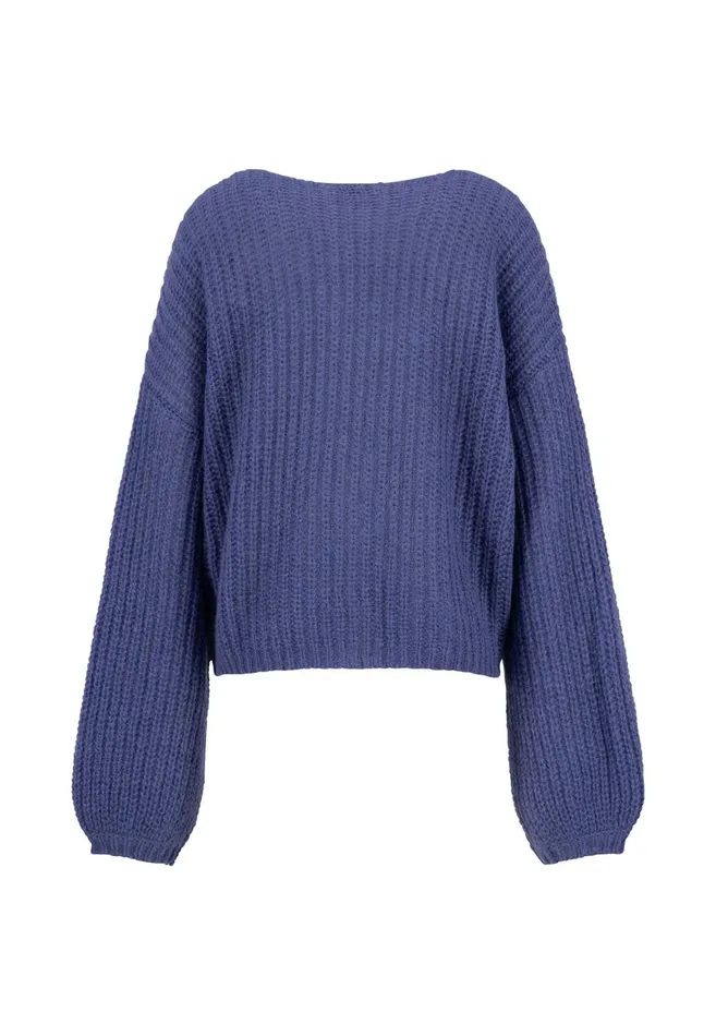 FYNCHHATTON Counted Jacket Made Of Natural MohairWollmix Blue Purpleashcrimson Red Women Cardigan