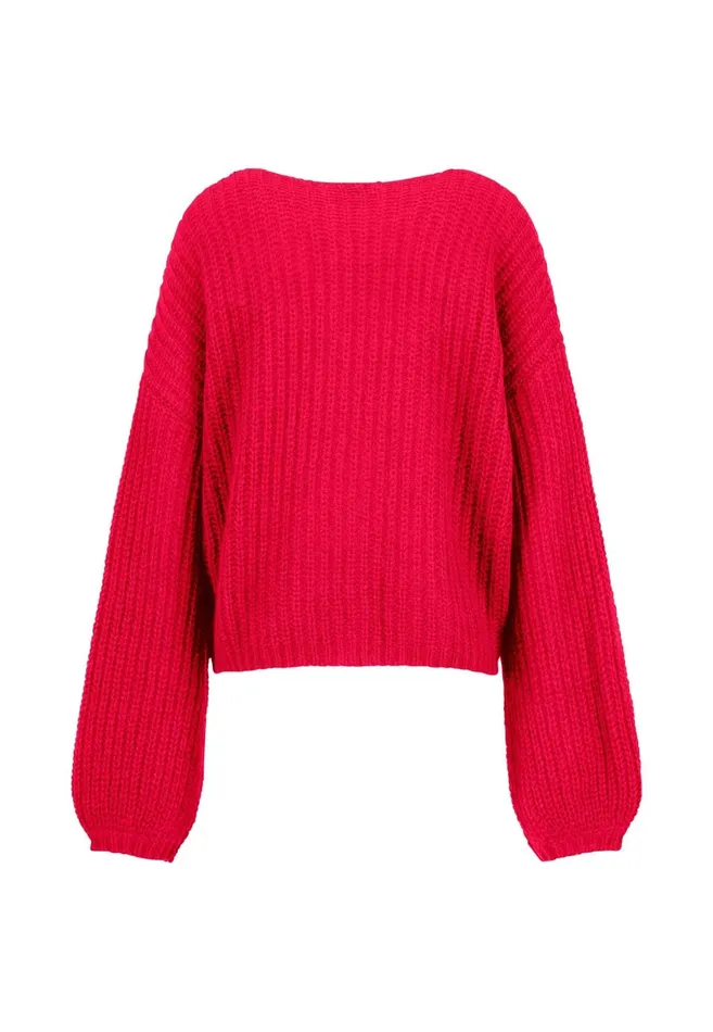 FYNCHHATTON Counted Jacket Made Of Natural MohairWollmix Blue Purpleashcrimson Red Women Cardigan