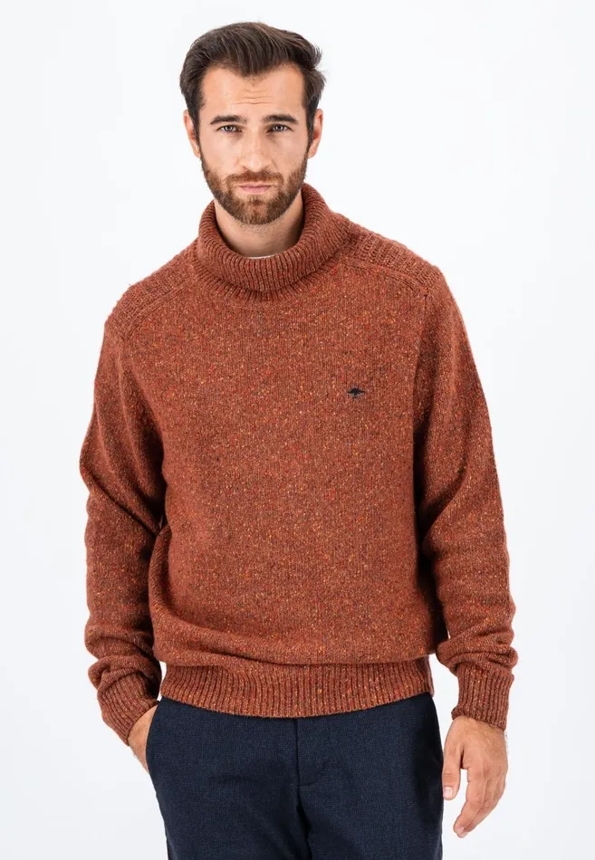 FYNCHHATTON Donegal Knitting Sweater With Turtleneck Flamenavywinter Whitesteel Men Sweater FYNCHHATTON Donegal Knitting Sweater With Turtleneck Flamenavywinter Whitesteel Men Sweater
