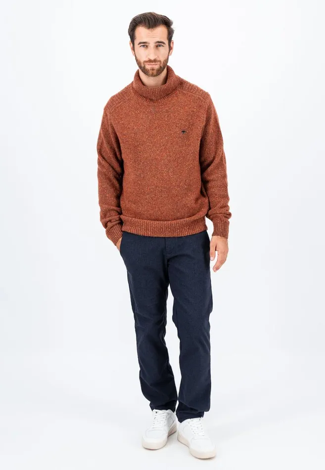 FYNCHHATTON Donegal Knitting Sweater With Turtleneck Flamenavywinter Whitesteel Men Sweater