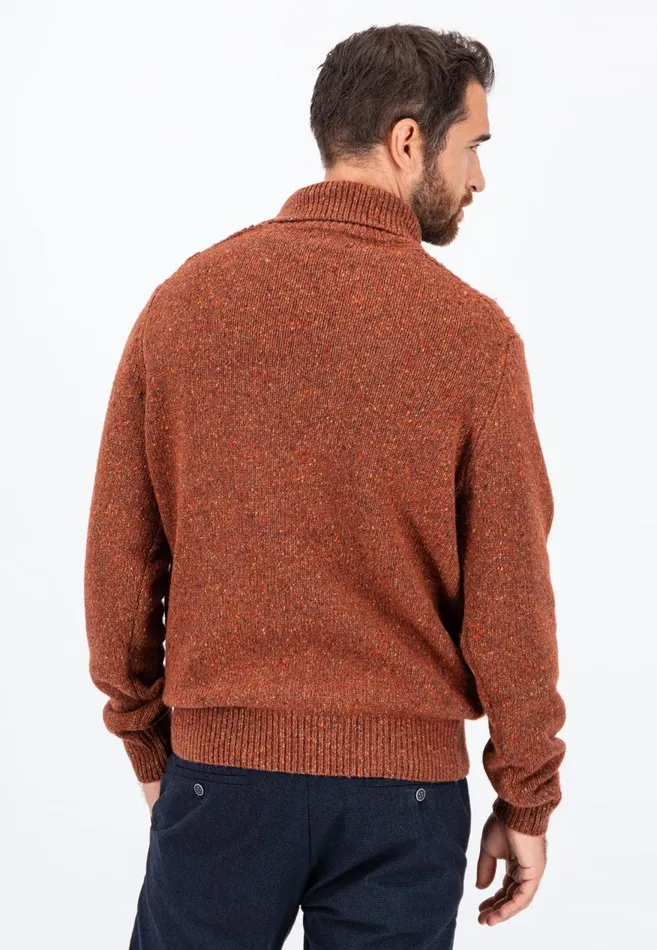 FYNCHHATTON Donegal Knitting Sweater With Turtleneck Flamenavywinter Whitesteel Men Sweater