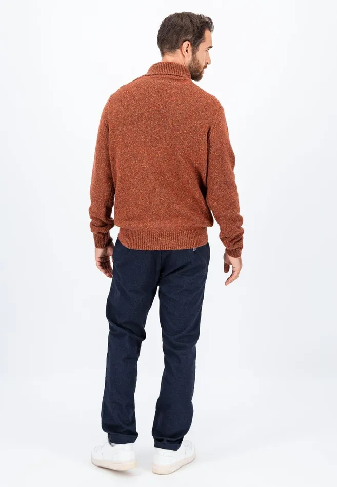 FYNCHHATTON Donegal Knitting Sweater With Turtleneck Flamenavywinter Whitesteel Men Sweater