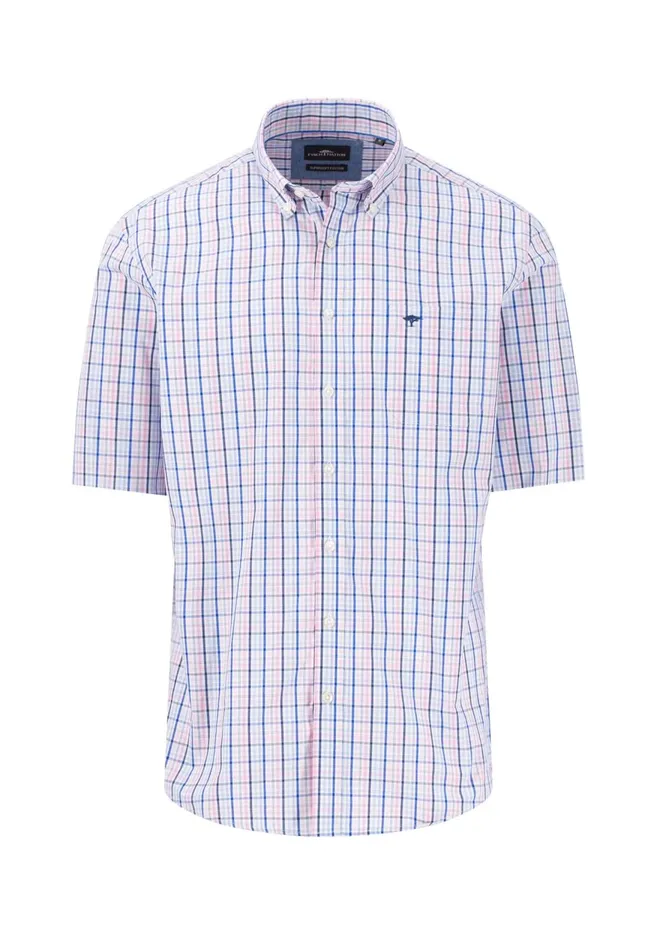 FYNCHHATTON Finely Checked Halfbaked Shirt Vivid Yellowpoppy Redpeeturf Green Men Shirts