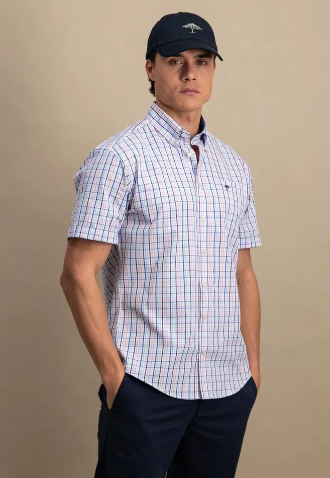 FYNCHHATTON Finely Checked Halfbaked Shirt Vivid Yellowpoppy Redpeeturf Green Men Shirts
