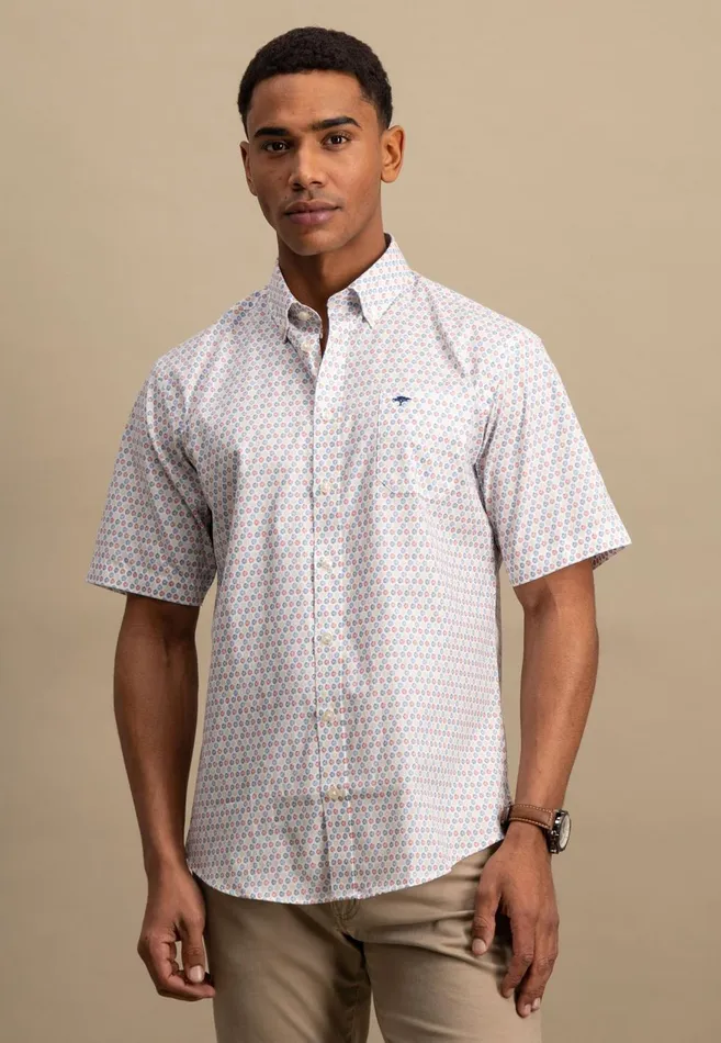FYNCHHATTON Halbbar Shirt With Allover Point Print ATTENTIONLAMM Or Short Sleeve Shirt Poppy Redpeeturf Green Men Shirts FYNCHHATTON Halbbar Shirt With Allover Point Print ATTENTIONLAMM Or Short Sleeve Shirt Poppy Redpeeturf Green Men Shirts