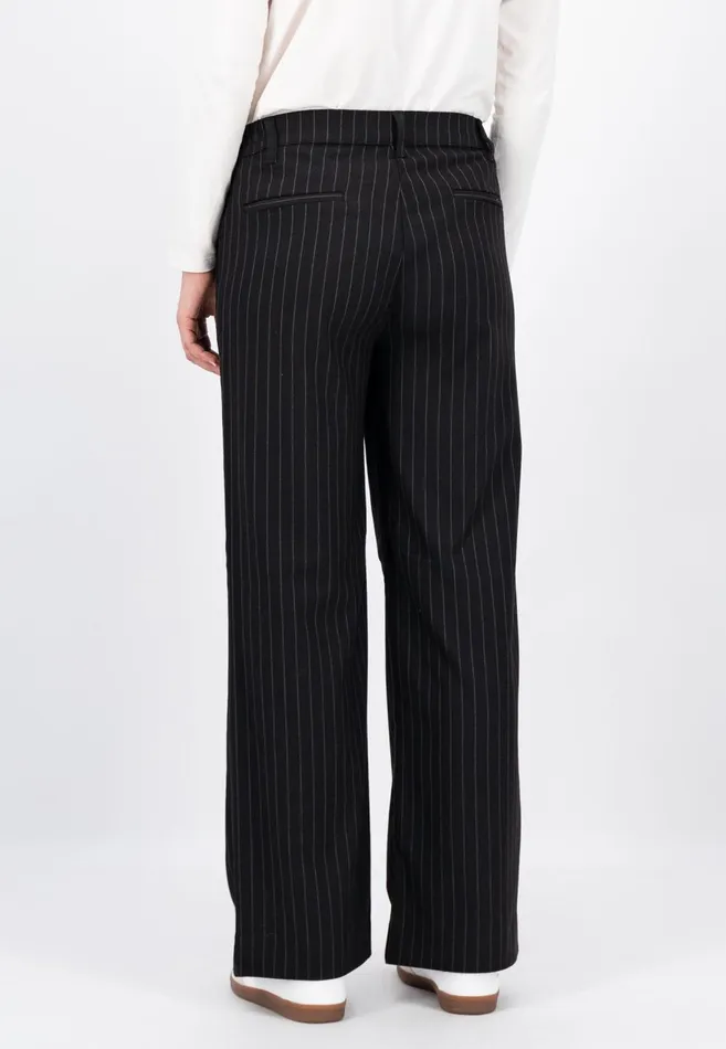 FYNCHHATTON Just Cut Pants With Pinstripes Black Women Pants