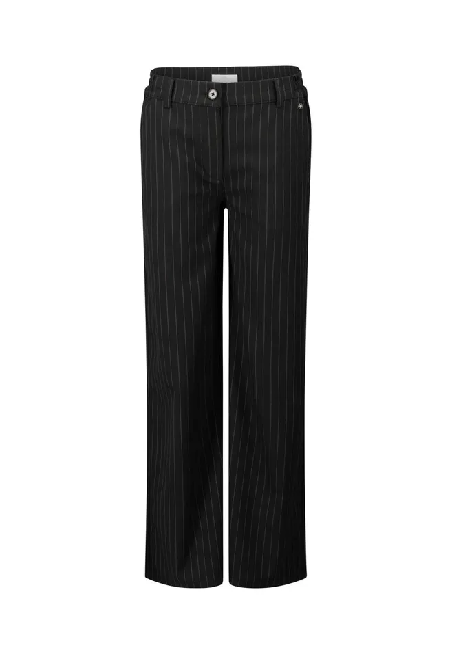 FYNCHHATTON Just Cut Pants With Pinstripes Black Women Pants