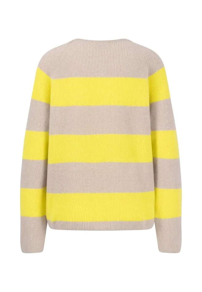 FYNCHHATTON Kashmir Sweater In Strip Look Bright Yellowgray Melangerosy Women Sweater