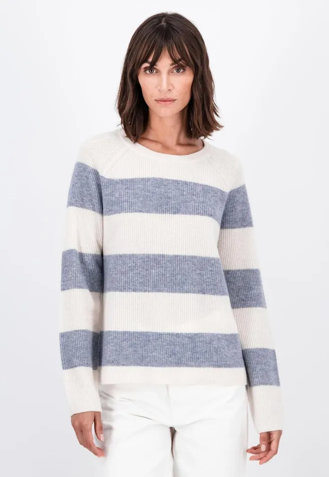 FYNCHHATTON Kashmir Sweater In Strip Look Bright Yellowgray Melangerosy Women Sweater