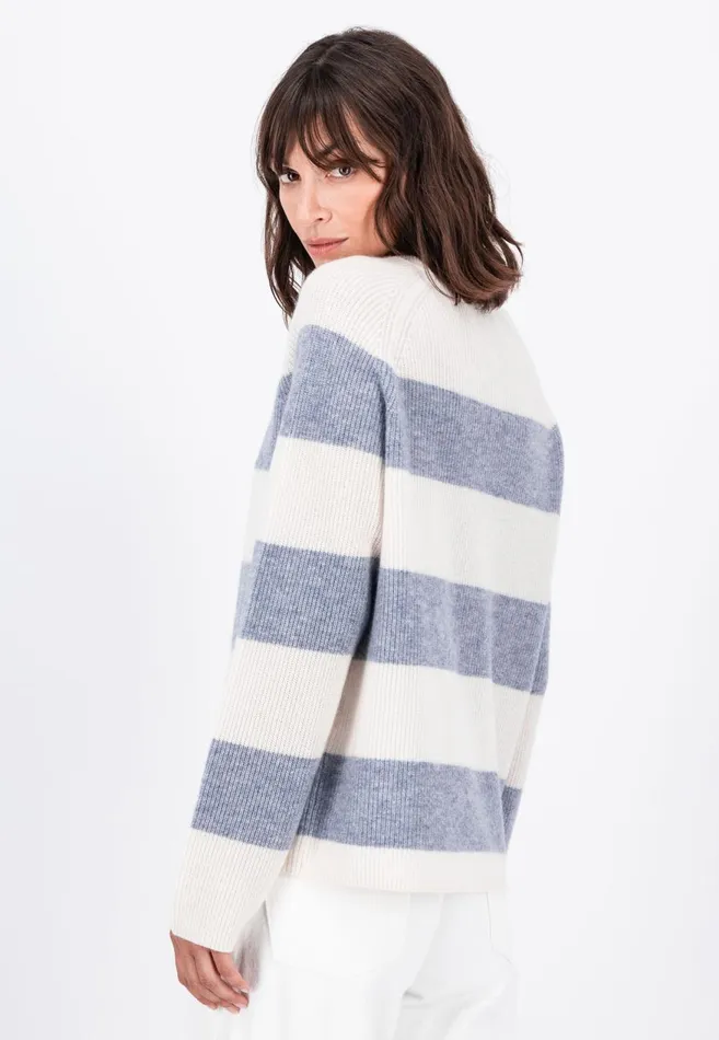 FYNCHHATTON Kashmir Sweater In Strip Look Bright Yellowgray Melangerosy Women Sweater