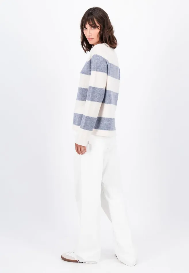 FYNCHHATTON Kashmir Sweater In Strip Look Bright Yellowgray Melangerosy Women Sweater