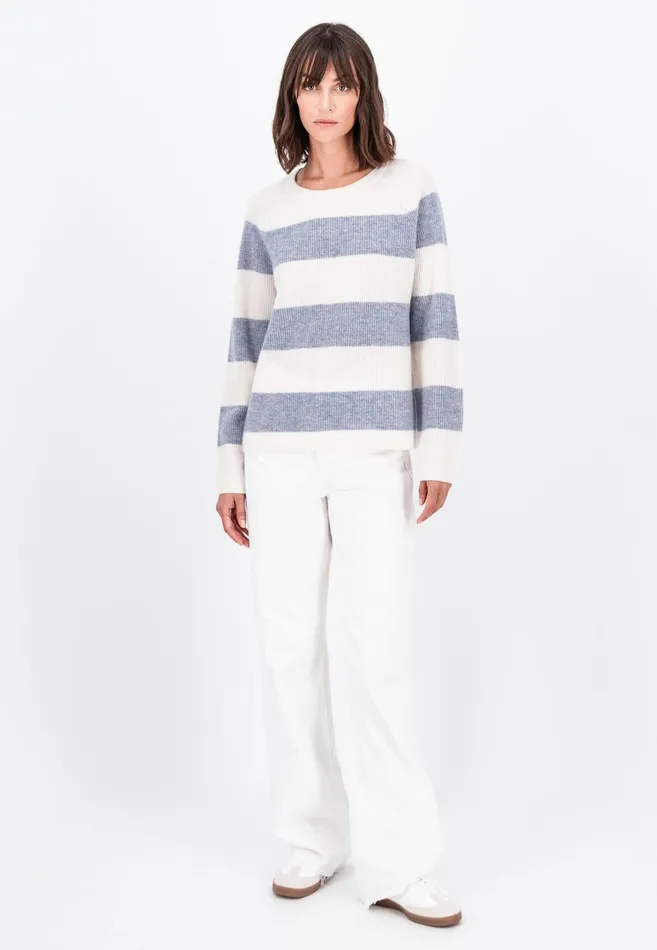FYNCHHATTON Kashmir Sweater In Strip Look Bright Yellowgray Melangerosy Women Sweater