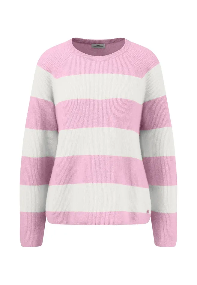 FYNCHHATTON Kashmir Sweater In Strip Look Bright Yellowgray Melangerosy Women Sweater