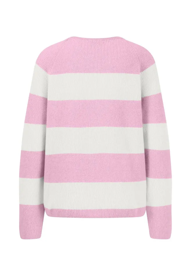 FYNCHHATTON Kashmir Sweater In Strip Look Bright Yellowgray Melangerosy Women Sweater