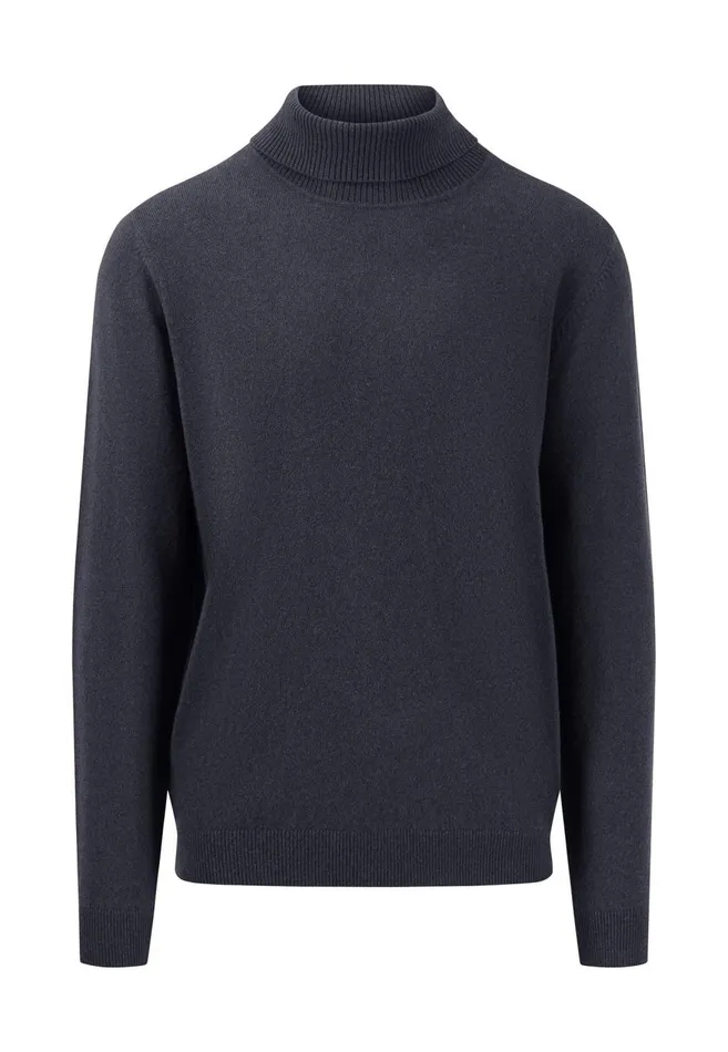 FYNCHHATTON Kashmir Sweater With Turtleneck Navysteelblack Men Sweater