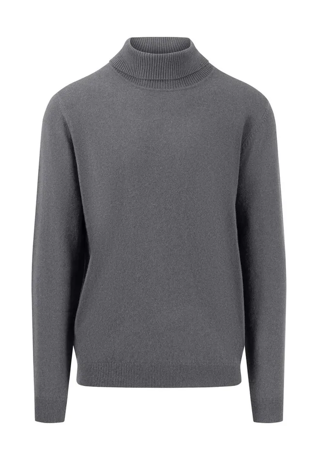 FYNCHHATTON Kashmir Sweater With Turtleneck Navysteelblack Men Sweater