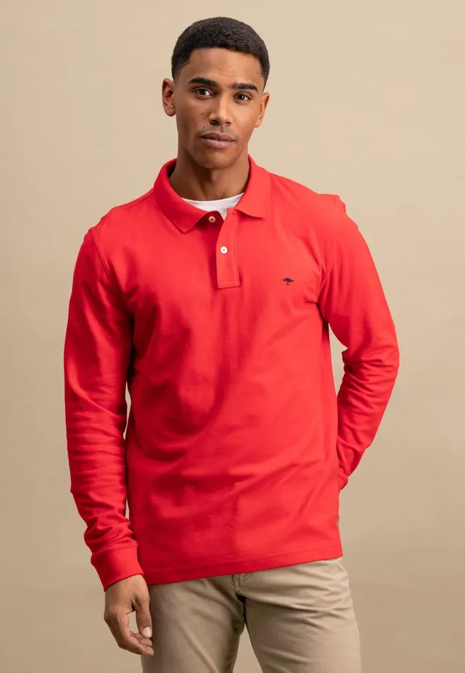 FYNCHHATTON Long Arm Polo Shirt Made Of Cotton Poppy Rednavymidnight Men Polo Shirt FYNCHHATTON Long Arm Polo Shirt Made Of Cotton Poppy Rednavymidnight Men Polo Shirt