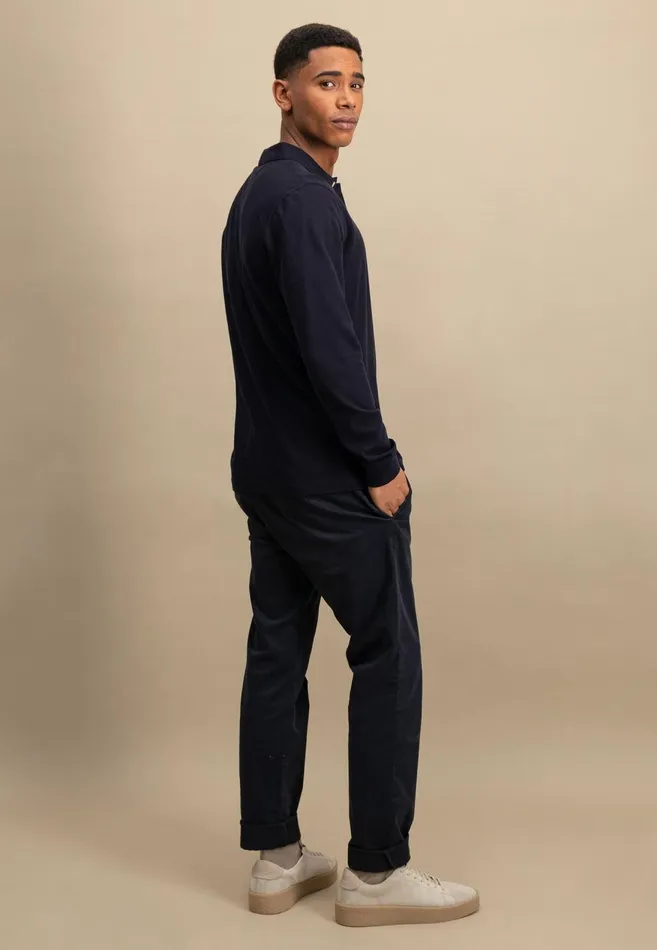 FYNCHHATTON Long Arm Polo Shirt Made Of Cotton Poppy Rednavymidnight Men Polo Shirt