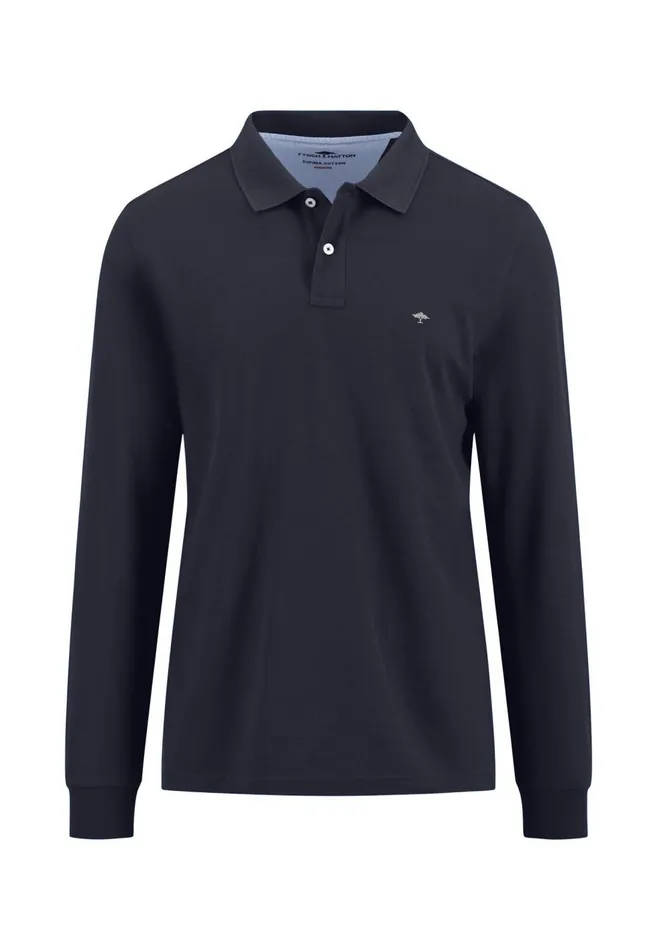 FYNCHHATTON Long Arm Polo Shirt Made Of Cotton Poppy Rednavymidnight Men Polo Shirt