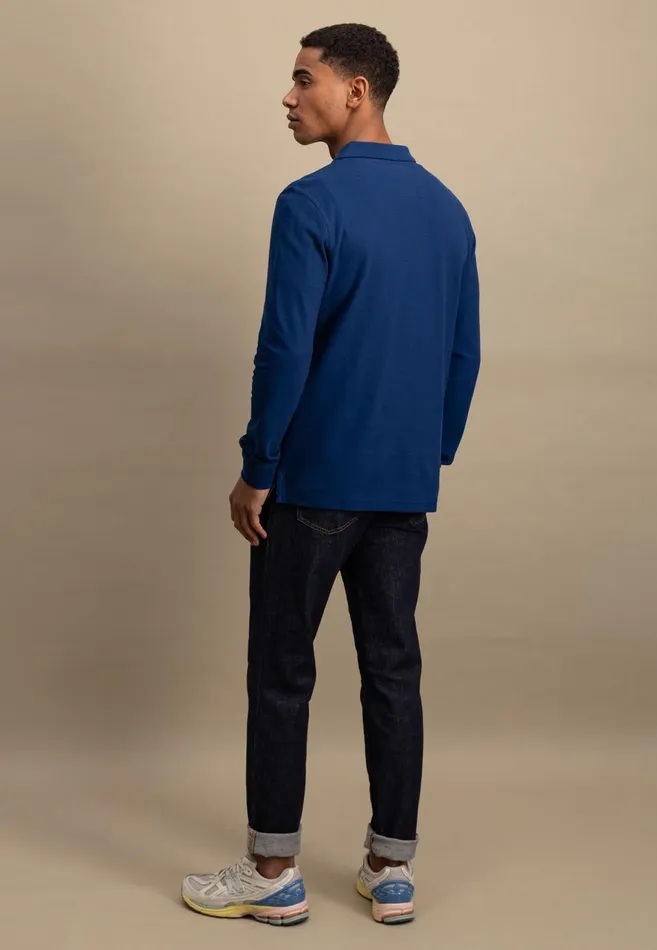 FYNCHHATTON Long Arm Polo Shirt Made Of Cotton Poppy Rednavymidnight Men Polo Shirt