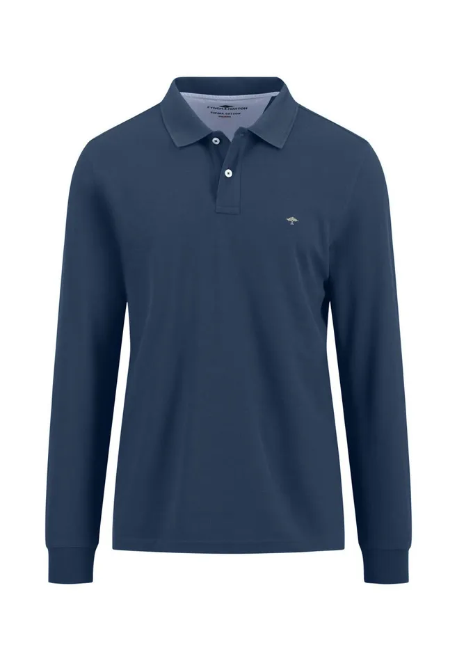 FYNCHHATTON Long Arm Polo Shirt Made Of Cotton Poppy Rednavymidnight Men Polo Shirt