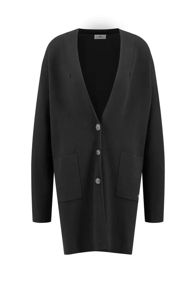 FYNCHHATTON Long Cardigan Made Of Fine Wool Mix Black Women Cardigan