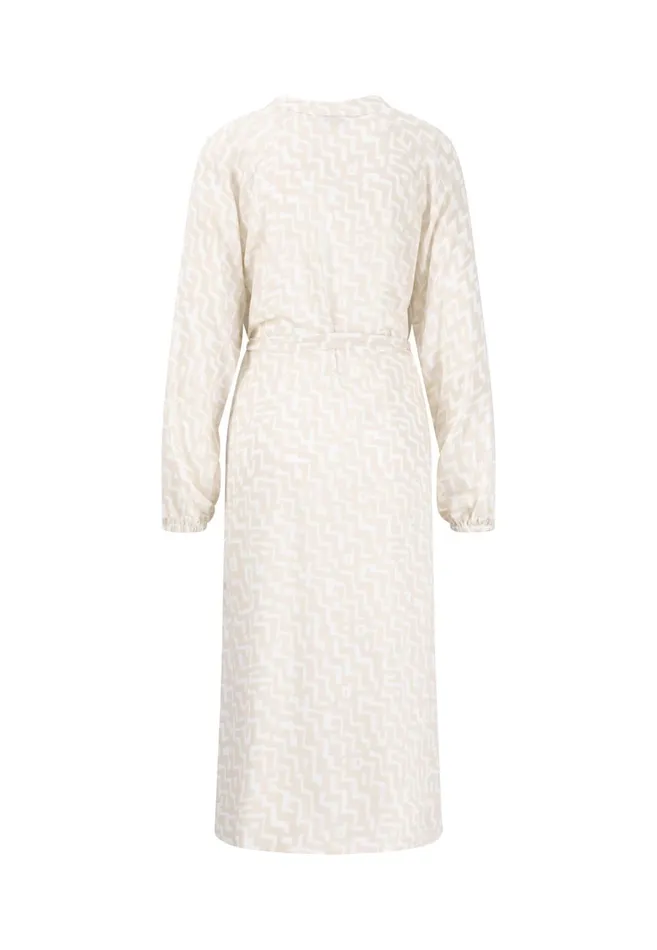 FYNCHHATTON Long Dress With Waist Belt Sand Women Dresses