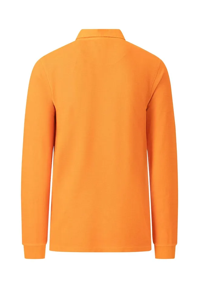 FYNCHHATTON Longsleeved Shirt With Polo Collar Deep Forestnavyburnn Orange Men Sale FYNCHHATTON Longsleeved Shirt With Polo Collar Deep Forestnavyburnn Orange Men Sale