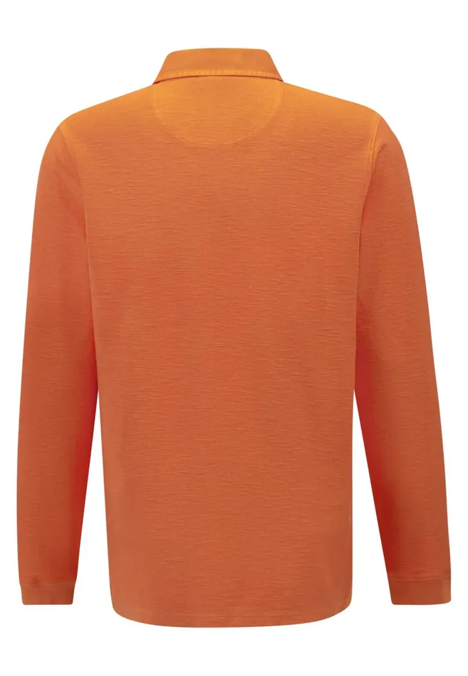 FYNCHHATTON Longsleeved Shirt With Polo Collar Deep Forestnavyburnn Orange Men Sale FYNCHHATTON Longsleeved Shirt With Polo Collar Deep Forestnavyburnn Orange Men Sale