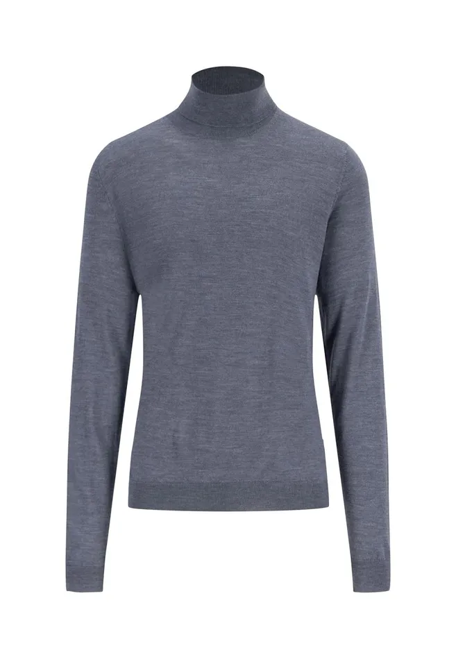 FYNCHHATTON Merino Wool Knit Sweater Steelblackwalnut Brownnavy Men Sale