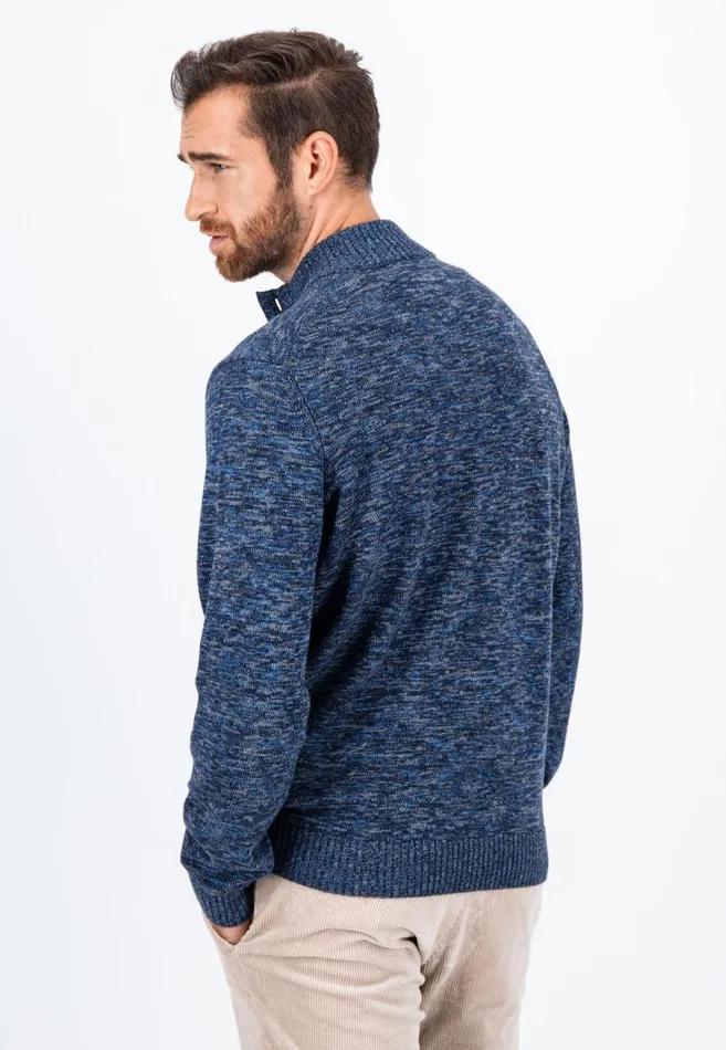 FYNCHHATTON Mottled Knitting Sweater Made Of Cotton Navy Men Sweater