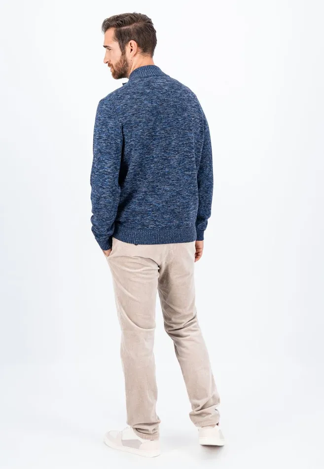 FYNCHHATTON Mottled Knitting Sweater Made Of Cotton Navy Men Sweater