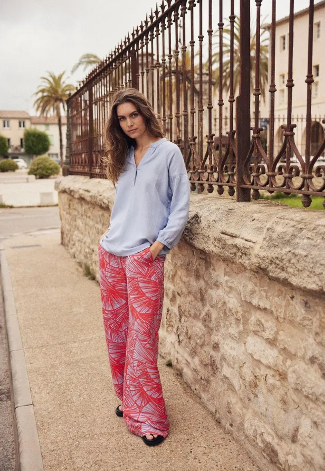 FYNCHHATTON Pants With Summer Patterns Summer Redlight Blue Women Pants