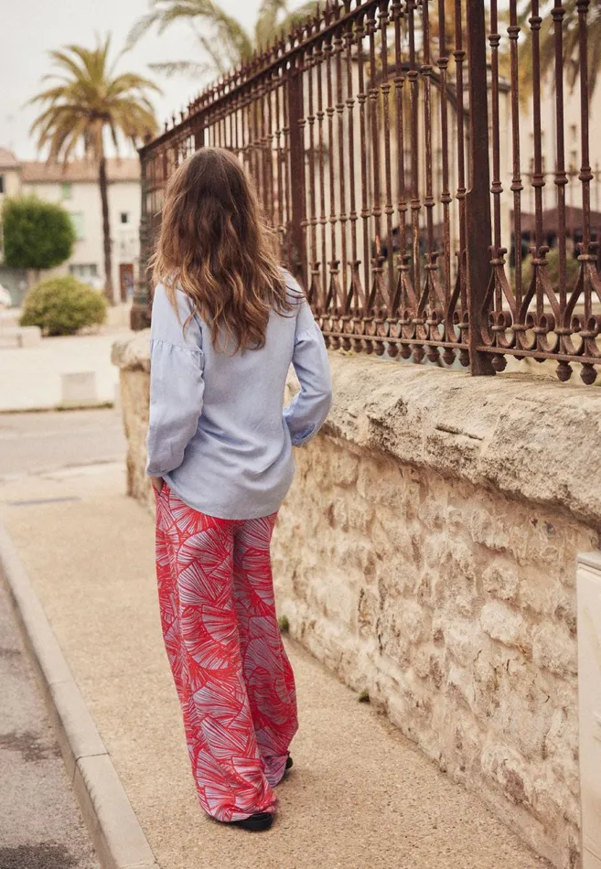 FYNCHHATTON Pants With Summer Patterns Summer Redlight Blue Women Pants