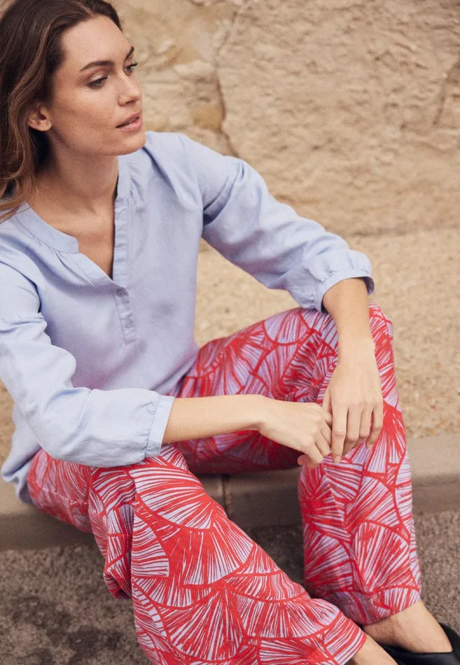 FYNCHHATTON Pants With Summer Patterns Summer Redlight Blue Women Pants