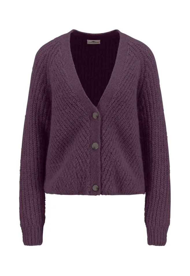 FYNCHHATTON Parting Jacket Made Of Alpaca Wool Mix Mauve Rosemodern Plumwarm Gray Women Cardigan
