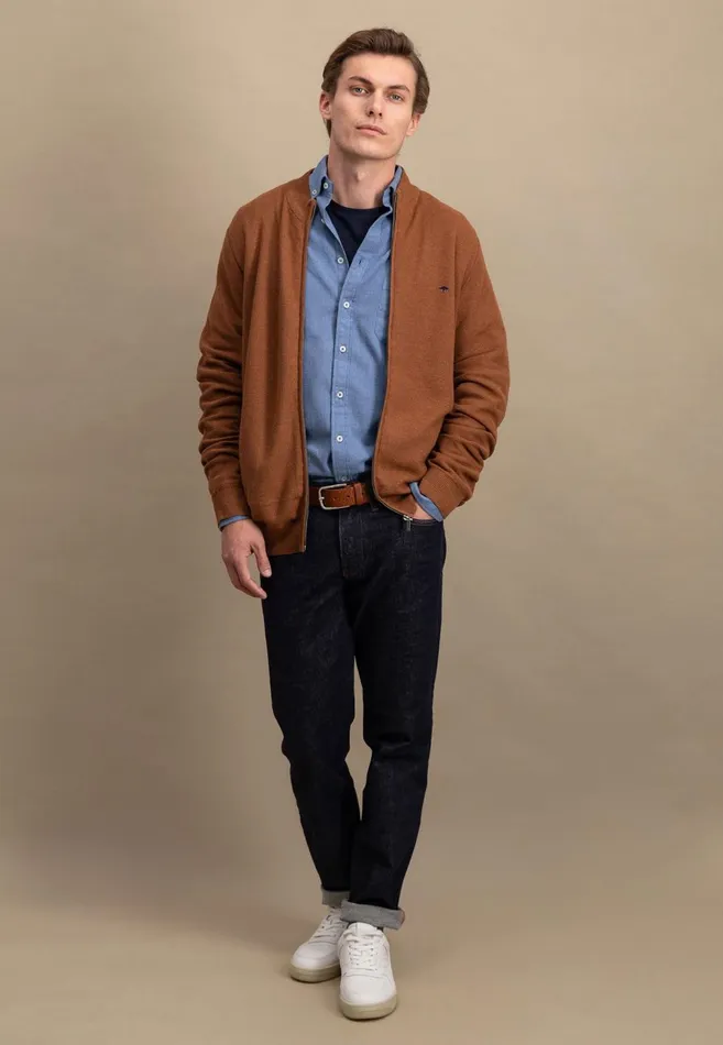 FYNCHHATTON Parting Jacket Made Of Cotton Navyhazelruby Redlight Khakidark Emerald Men Cardigan