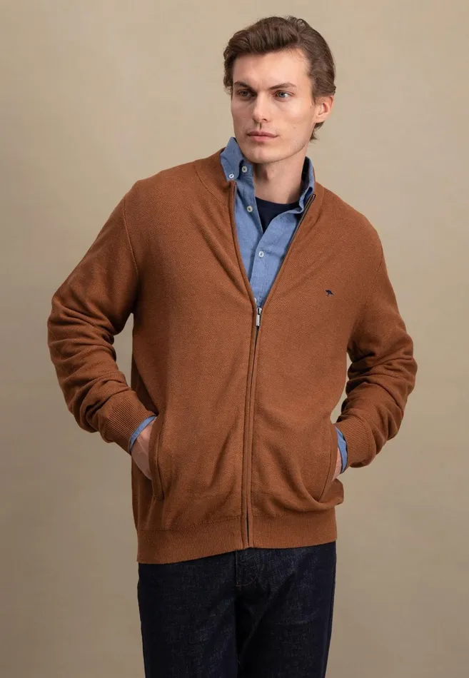FYNCHHATTON Parting Jacket Made Of Cotton Navyhazelruby Redlight Khakidark Emerald Men Cardigan