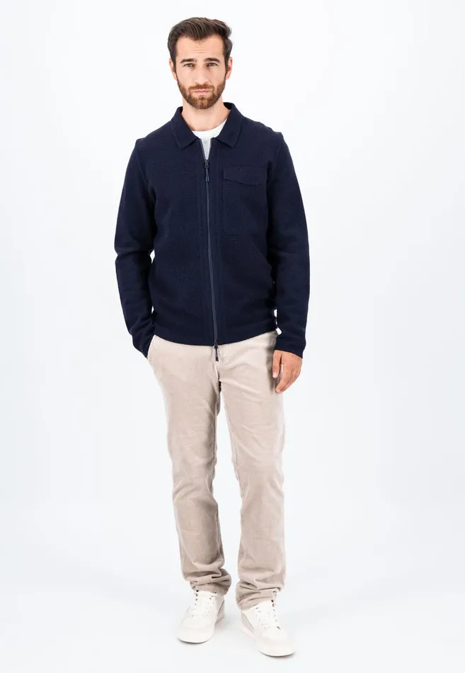 FYNCHHATTON Parting Jacket Made Of Wool With Breast Pocket Navy Men Cardigan