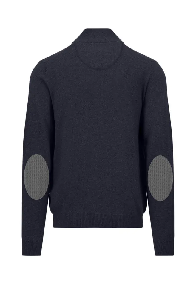 FYNCHHATTON Parting Jacket Made Of Wool With Knitting Patches Navyhazel Men Cardigan