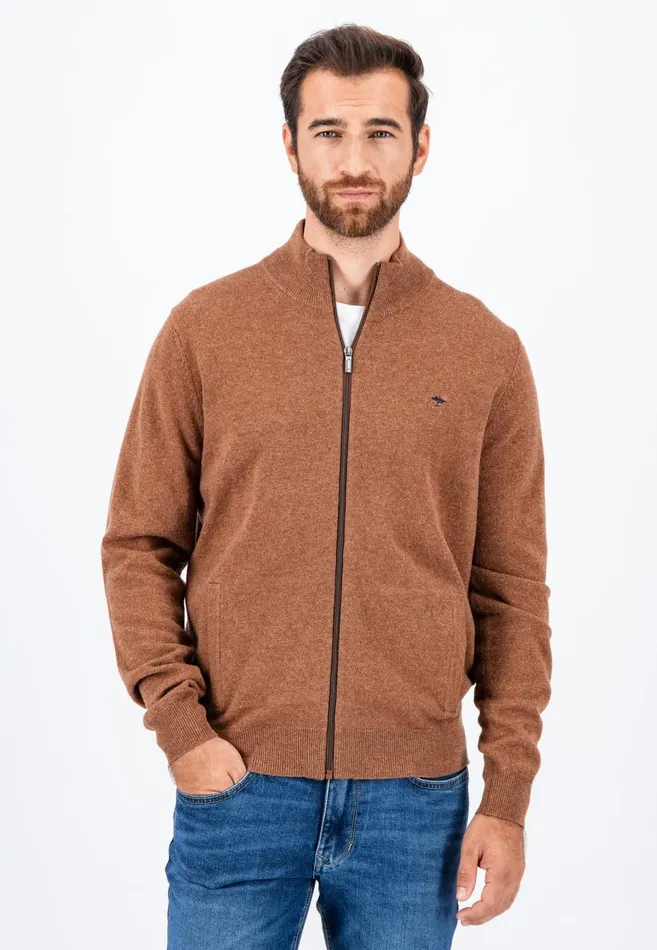 FYNCHHATTON Parting Jacket Made Of Wool With Knitting Patches Navyhazel Men Cardigan