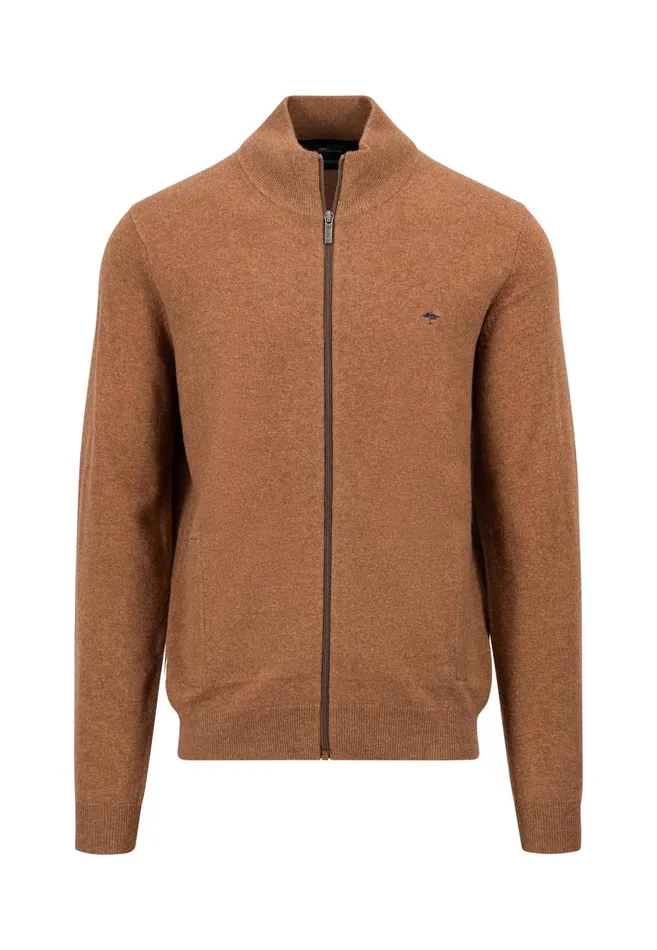 FYNCHHATTON Parting Jacket Made Of Wool With Knitting Patches Navyhazel Men Cardigan